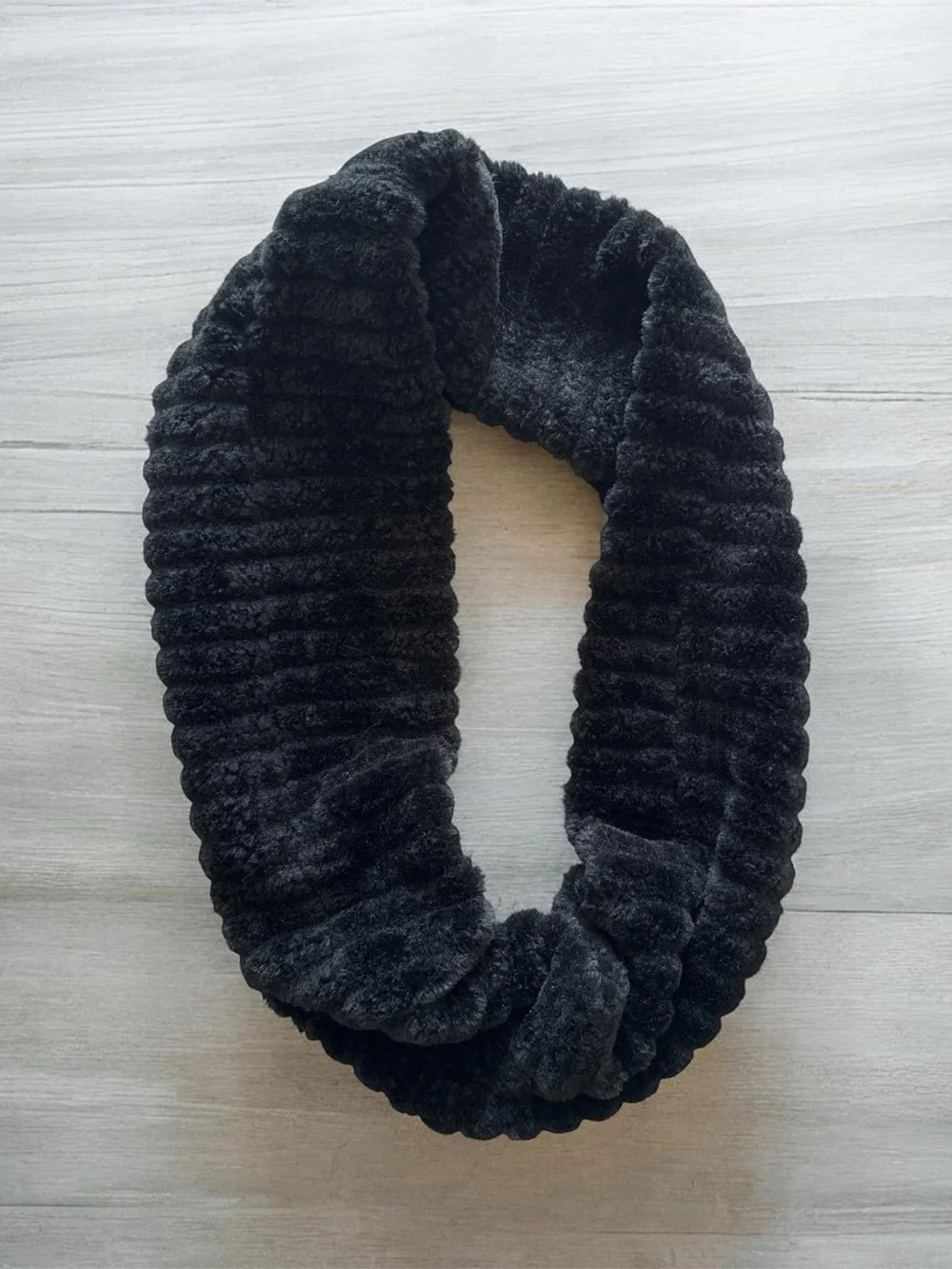 Marcus Alder Black Faux Fur Infinity Scarf - Women Accessories (One Size)